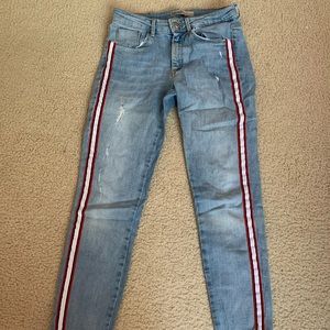Zara Racing Stripe Skinny Jeans